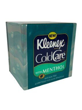 Kleenex Cold Care Facial Tissues With Menthol 60 Ct Box Discontinued 1996